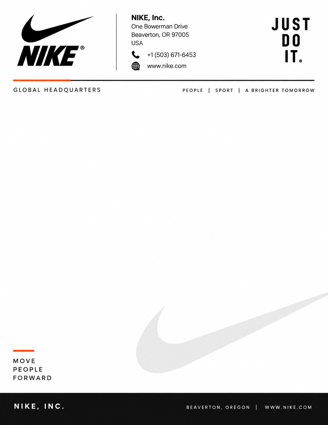 Nike Letterhead - Free AI Letterhead Generator, 50+ Real Letterhead Examples