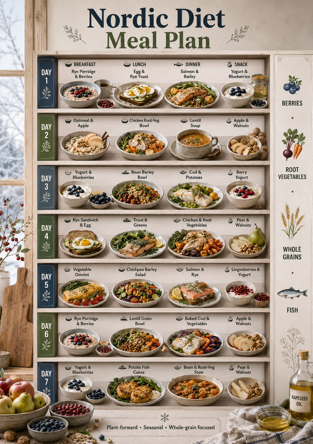 Nordic Diet Meal Plan - Free AI Meal Plan Generator, 50+ Real Meal Plan Examples