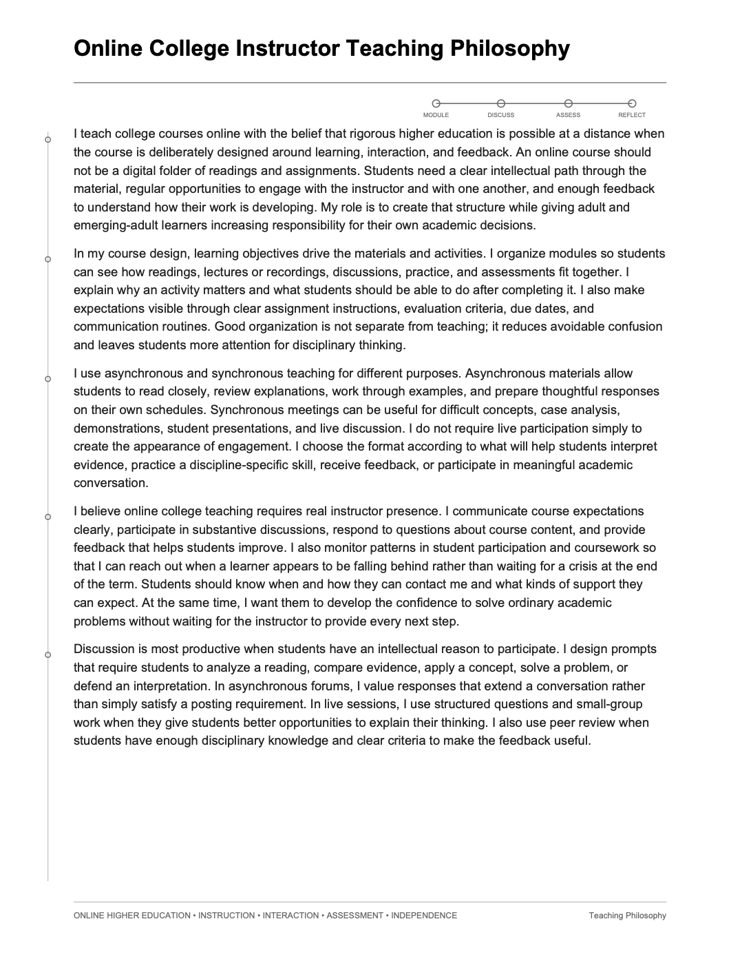 Online College Instructor Teaching Philosophy - AI Teaching Philosophy Generator, 50+ Real Teaching Philosophy Examples