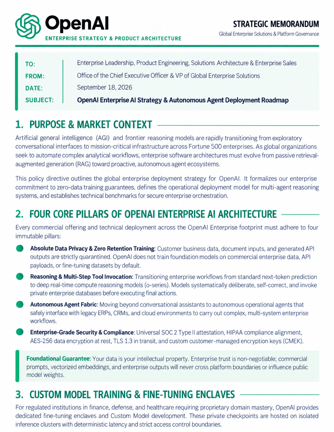 OpenAI Enterprise AI Strategy Memo - Free AI Memo Generator, 50+ Real Memo Examples