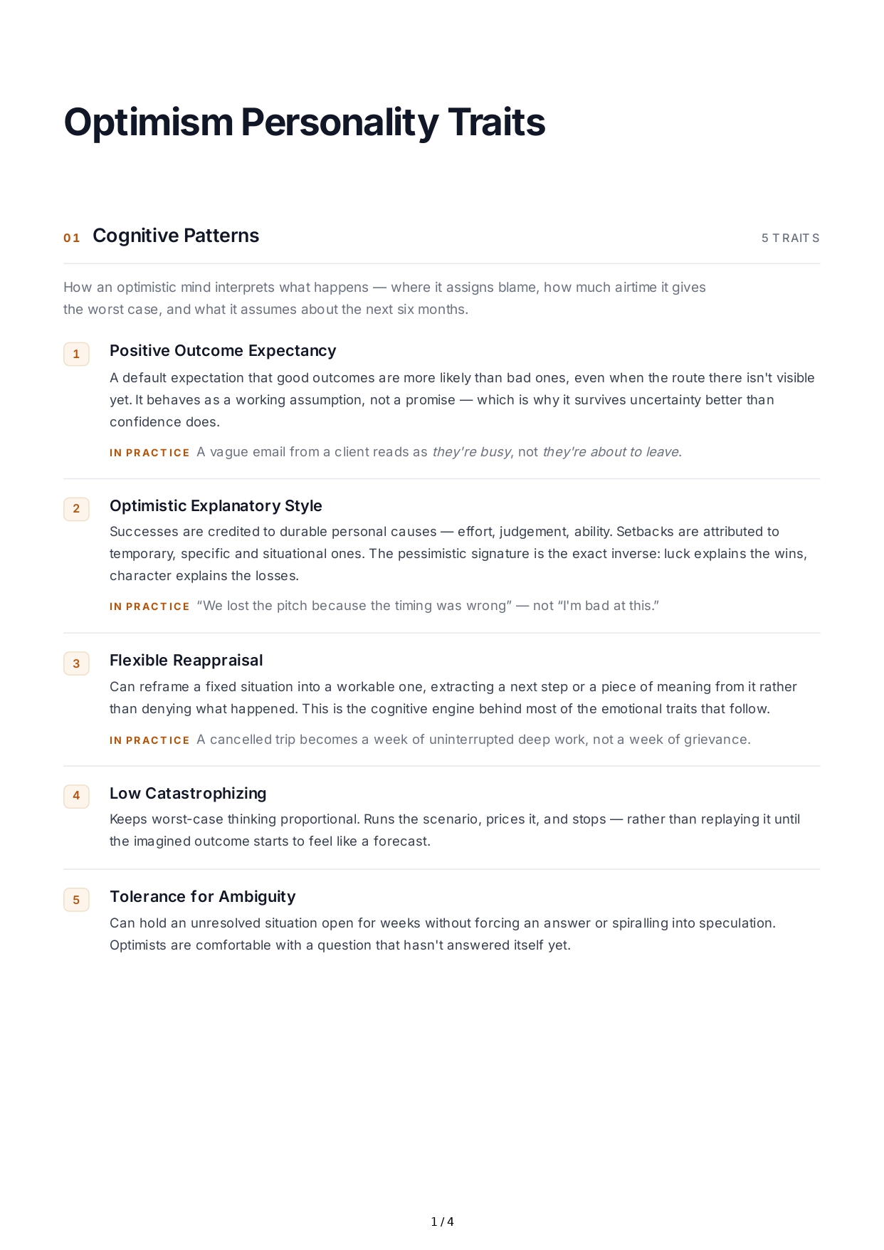 Optimism Personality Traits - Free AI Personality Traits Generator, 50+ Real Personality Traits Examples