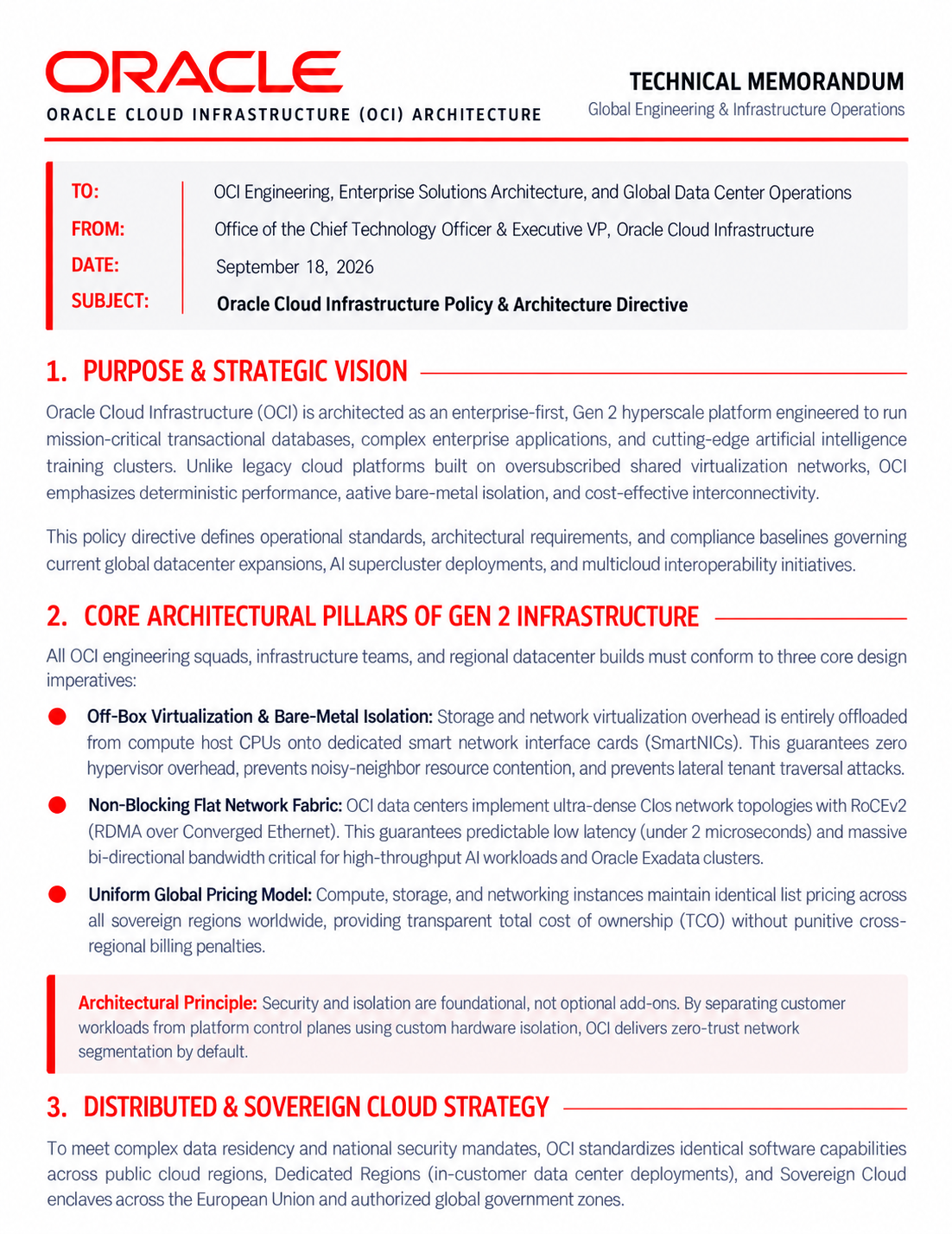Oracle Cloud Infrastructure Memo - Free AI Memo Generator, 50+ Real Memo Examples
