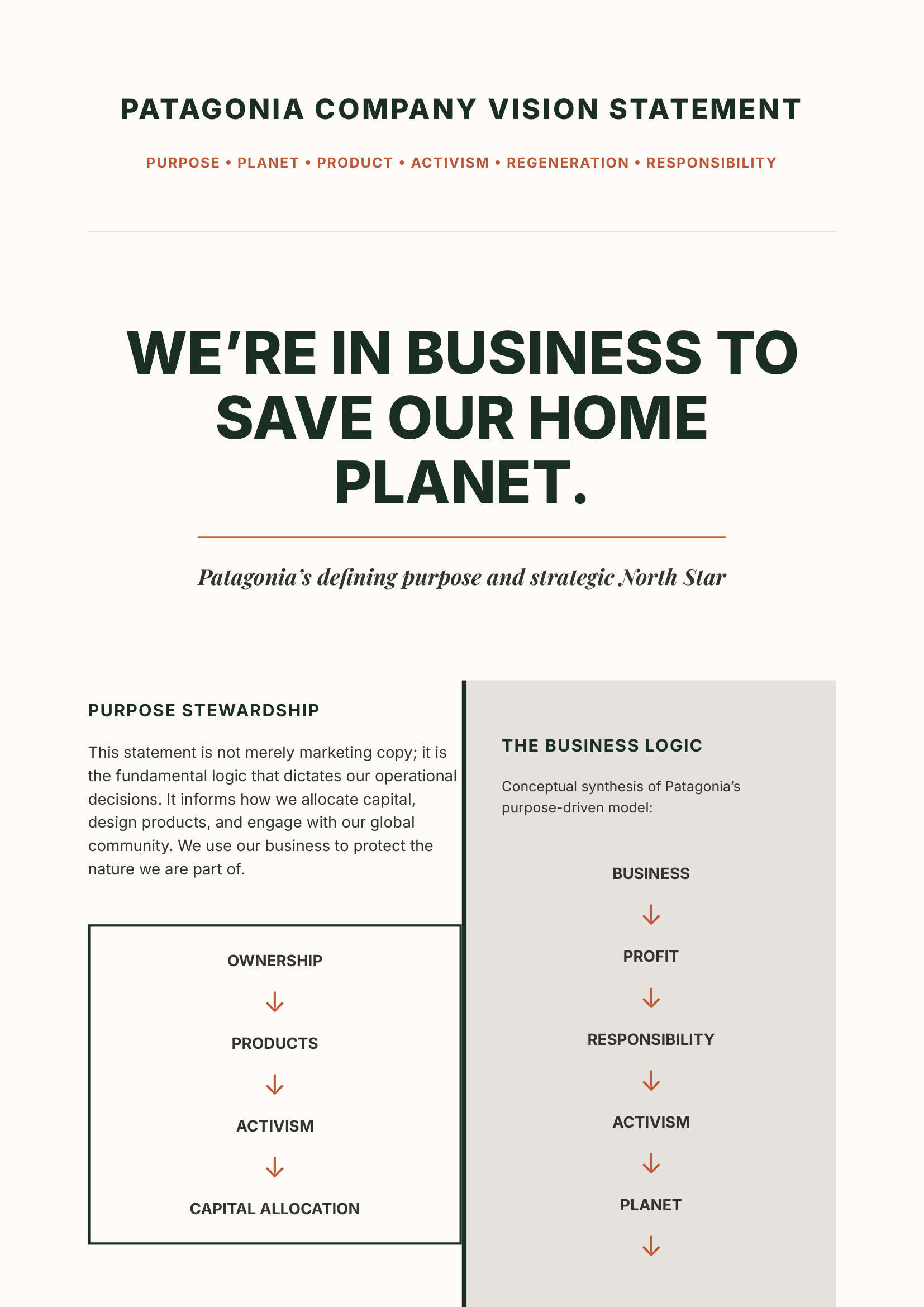Patagonia Vision Statement - Free AI Vision Board Generator, 40+ Real Vision Board Examples