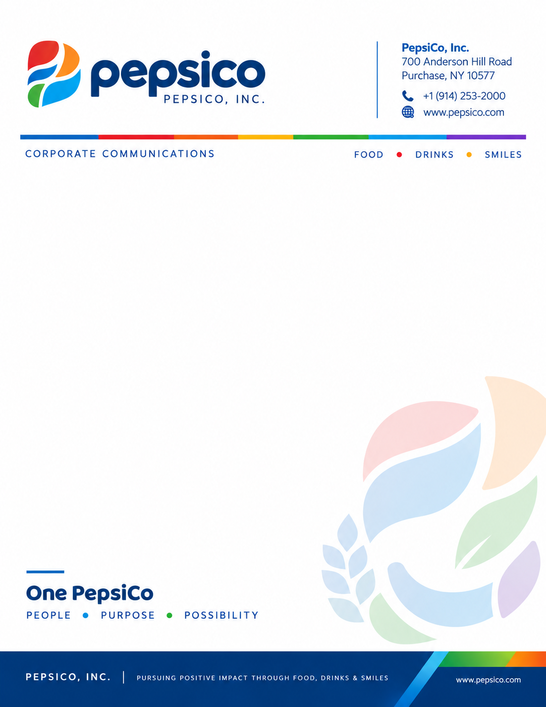 PepsiCo Letterhead - Free AI Letterhead Generator, 50+ Real Letterhead Examples