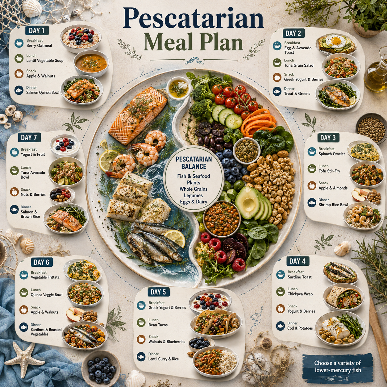 Pescatarian Meal Plan - Free AI Meal Plan Generator, 50+ Real Meal Plan Examples