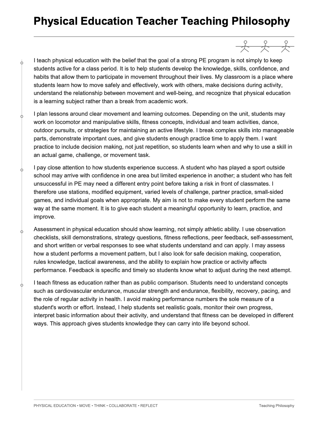 Physical Education Teacher Teaching Philosophy - AI Teaching Philosophy Generator, 50+ Real Teaching Philosophy Examples