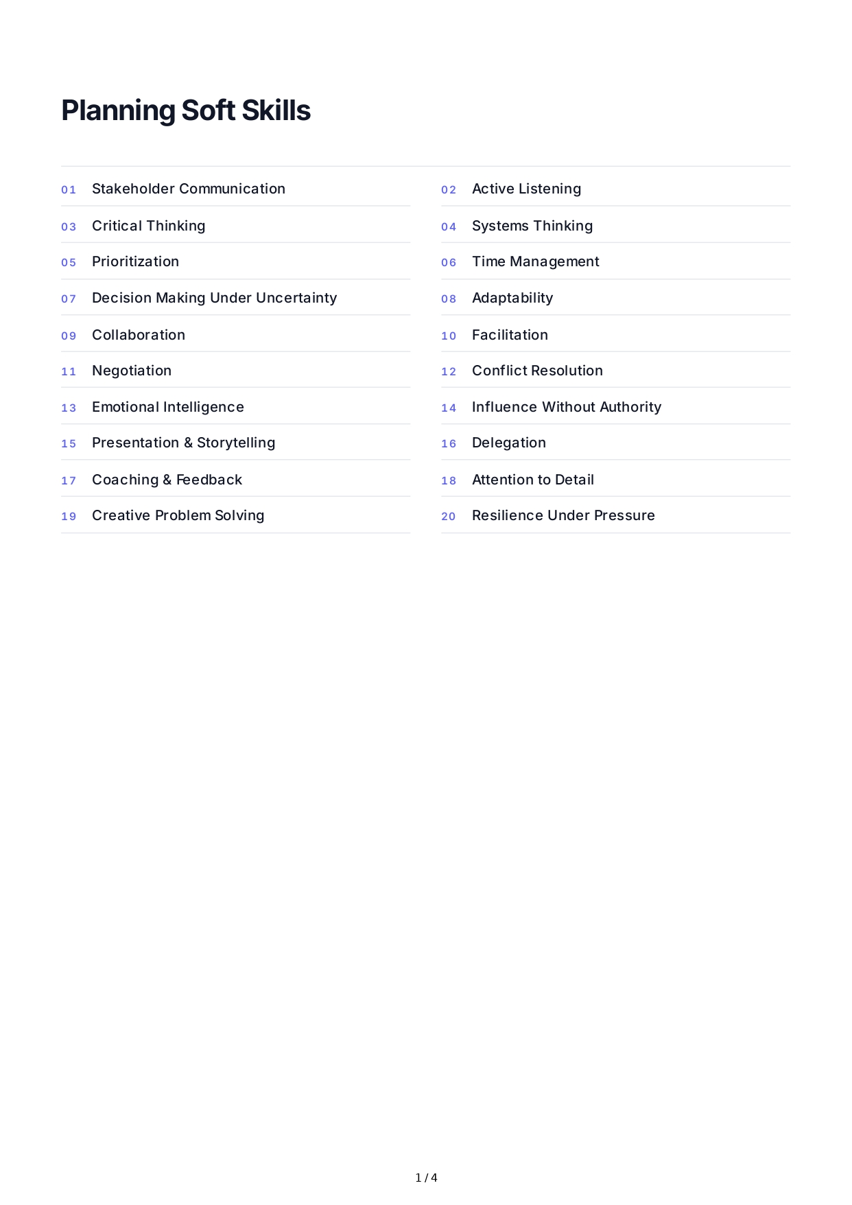 Planning Soft Skills - Free AI Soft Skills Generator, 50+ Real Soft Skills Examples