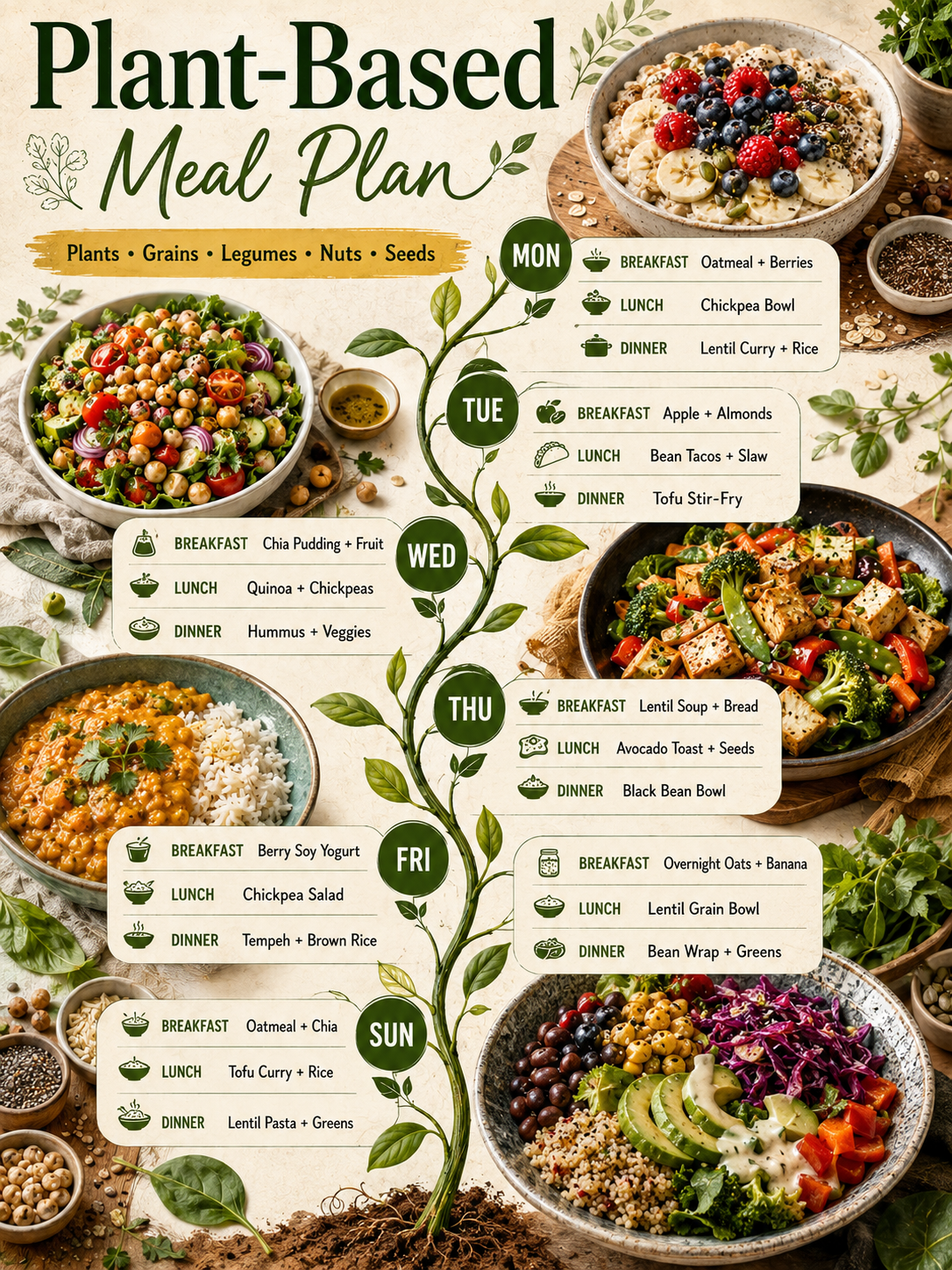 Plant-Based Meal Plan - Free AI Meal Plan Generator, 50+ Real Meal Plan Examples