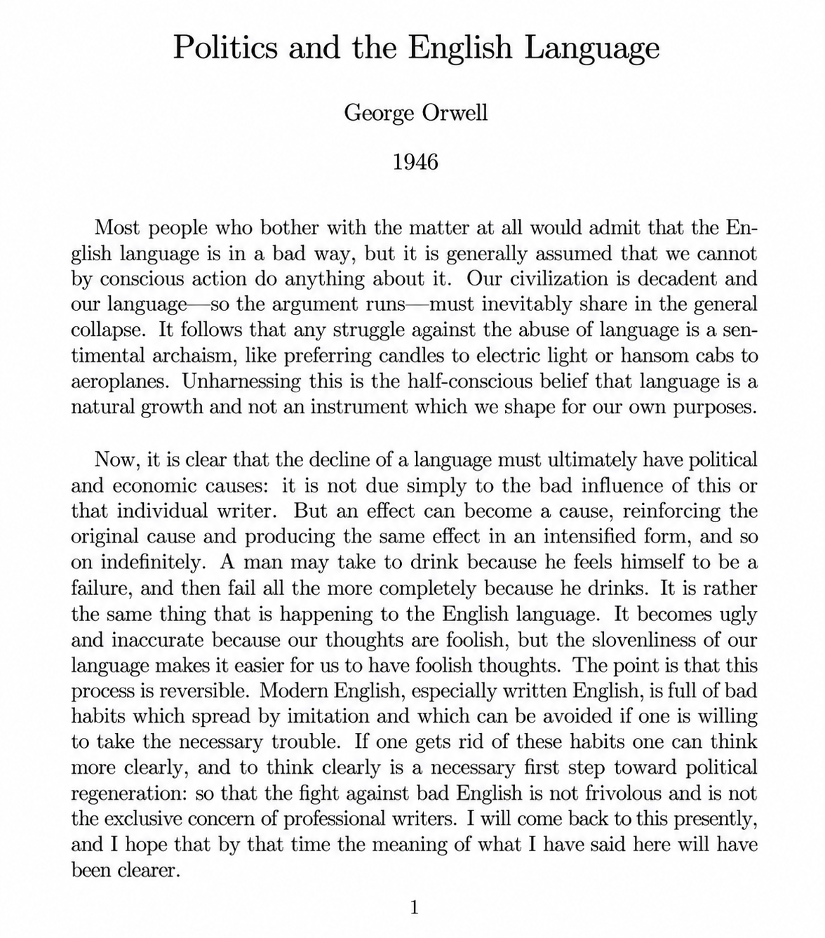 Politics and the English Language Essay - Free AI Essay Generator, 50+ Real Essay Examples