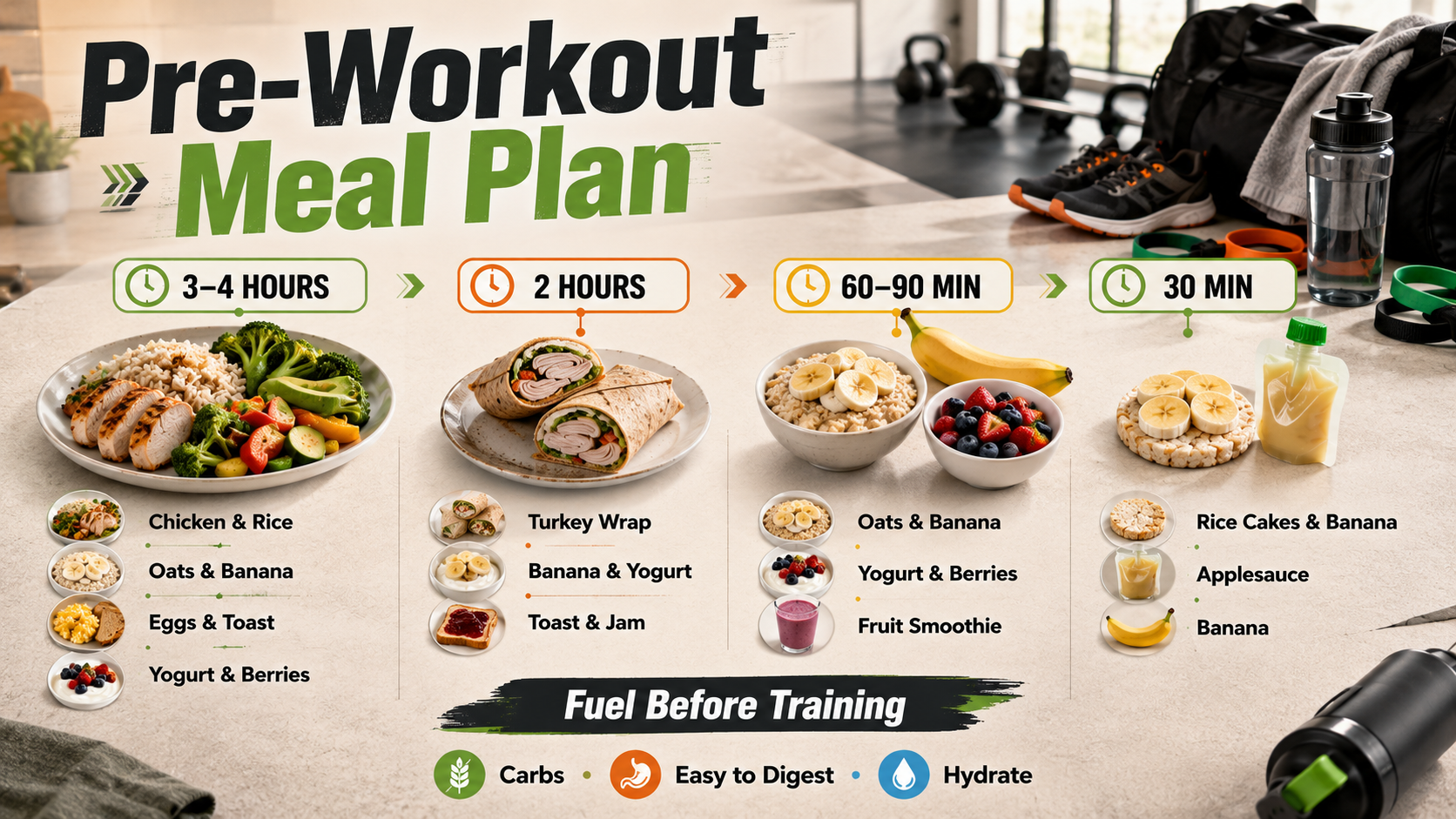 Pre-Workout Meal Plan - Free AI Meal Plan Generator, 50+ Real Meal Plan Examples
