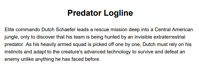 Predator Logline - Free AI Logline Generator, 50+ Real Logline Examples