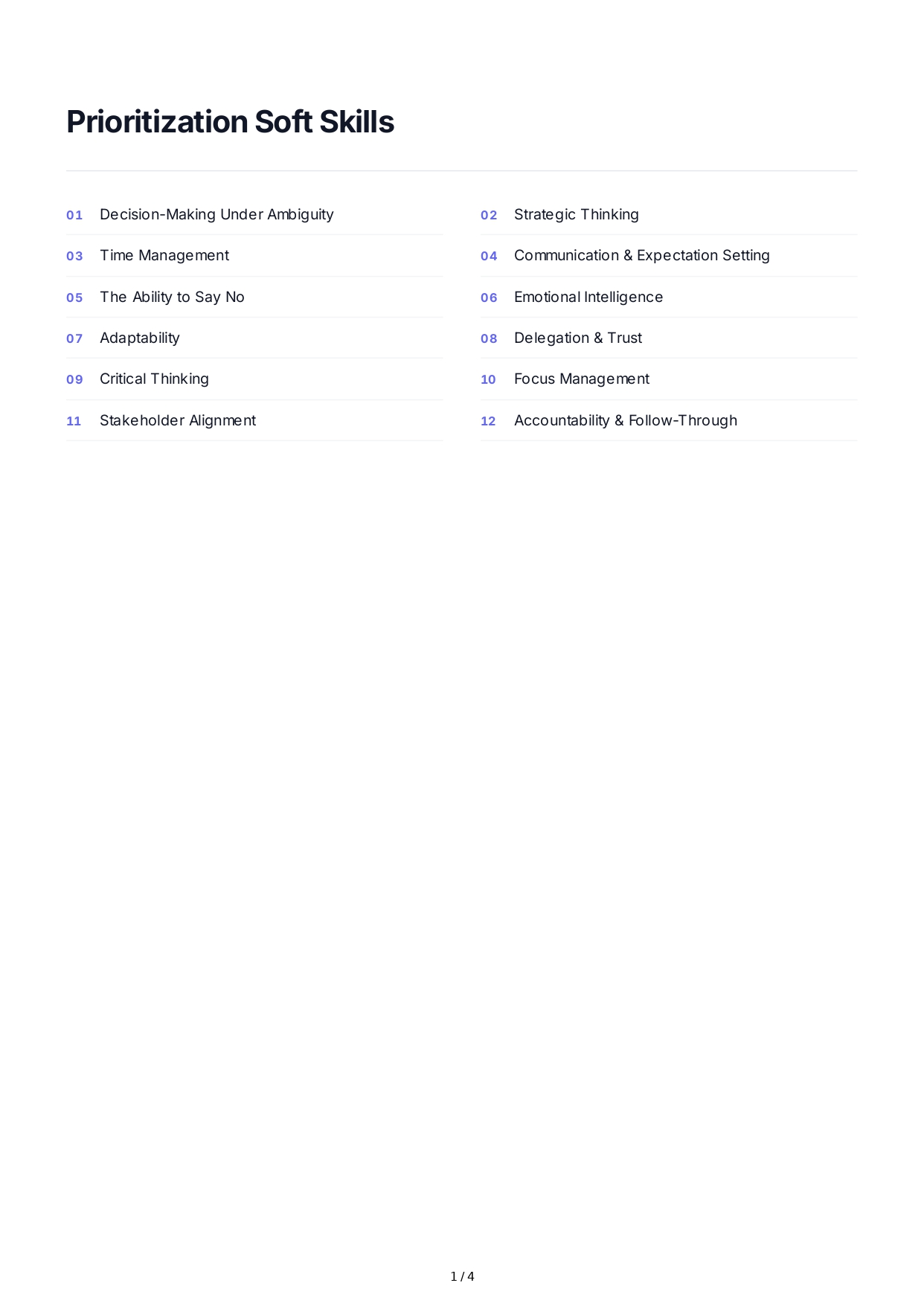 Prioritization Soft Skills - Free AI Soft Skills Generator, 50+ Real Soft Skills Examples