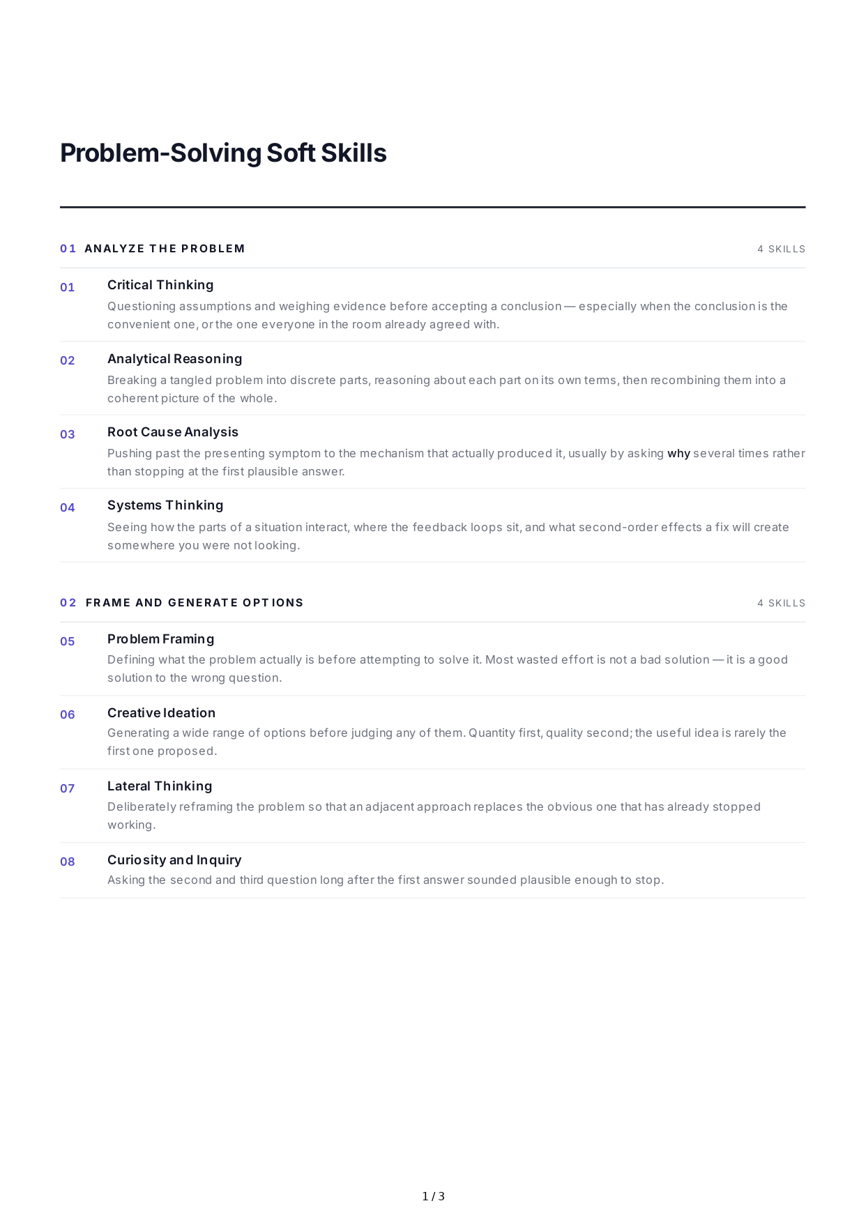 Problem-Solving Soft Skills - Free AI Soft Skills Generator, 50+ Real Soft Skills Examples