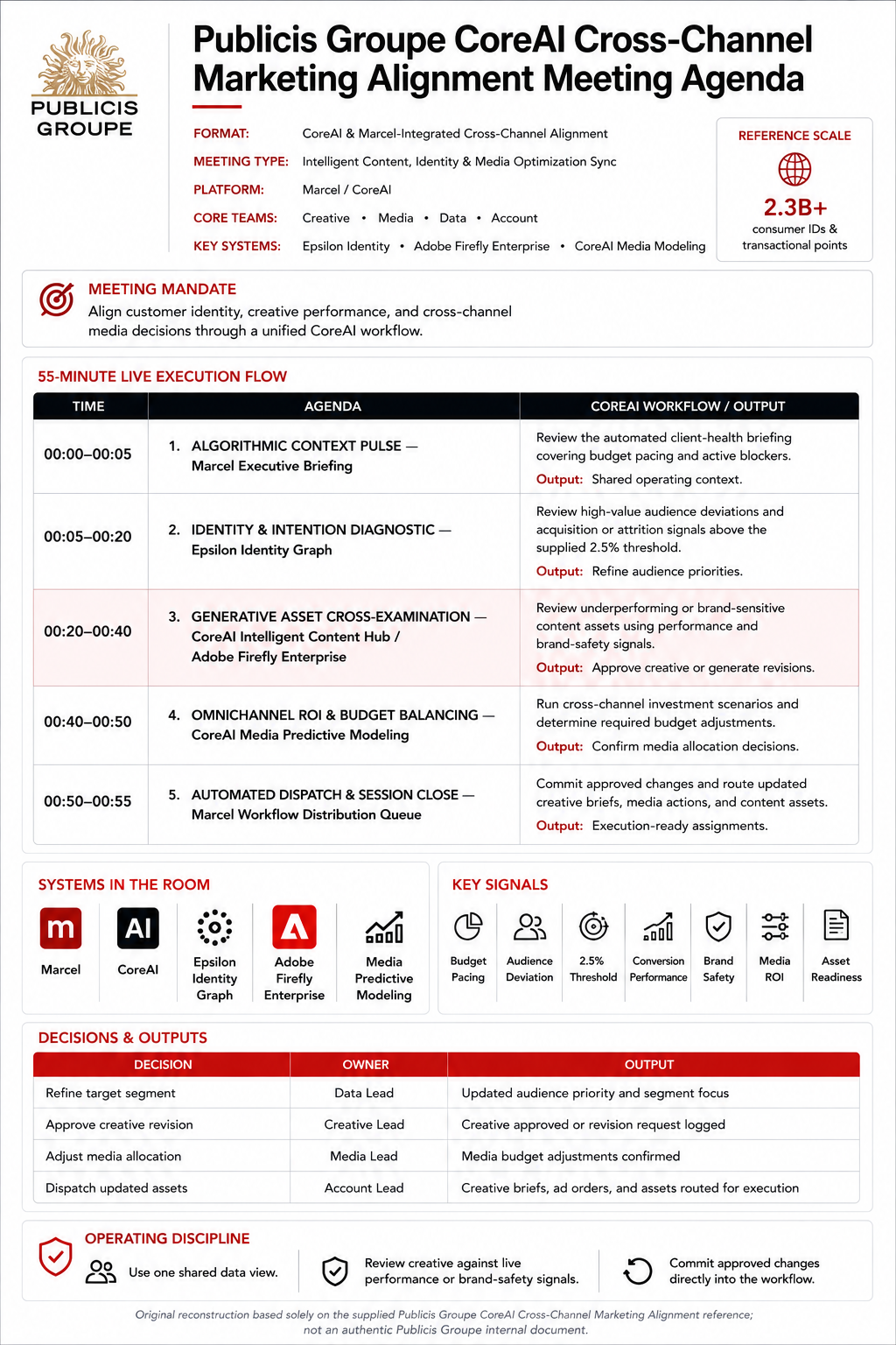 Publicis Groupe CoreAI Cross-Channel Marketing Alignment Meeting Agenda - Free AI Meeting Agenda Generator, 50+ Real Meeting Agenda Examples