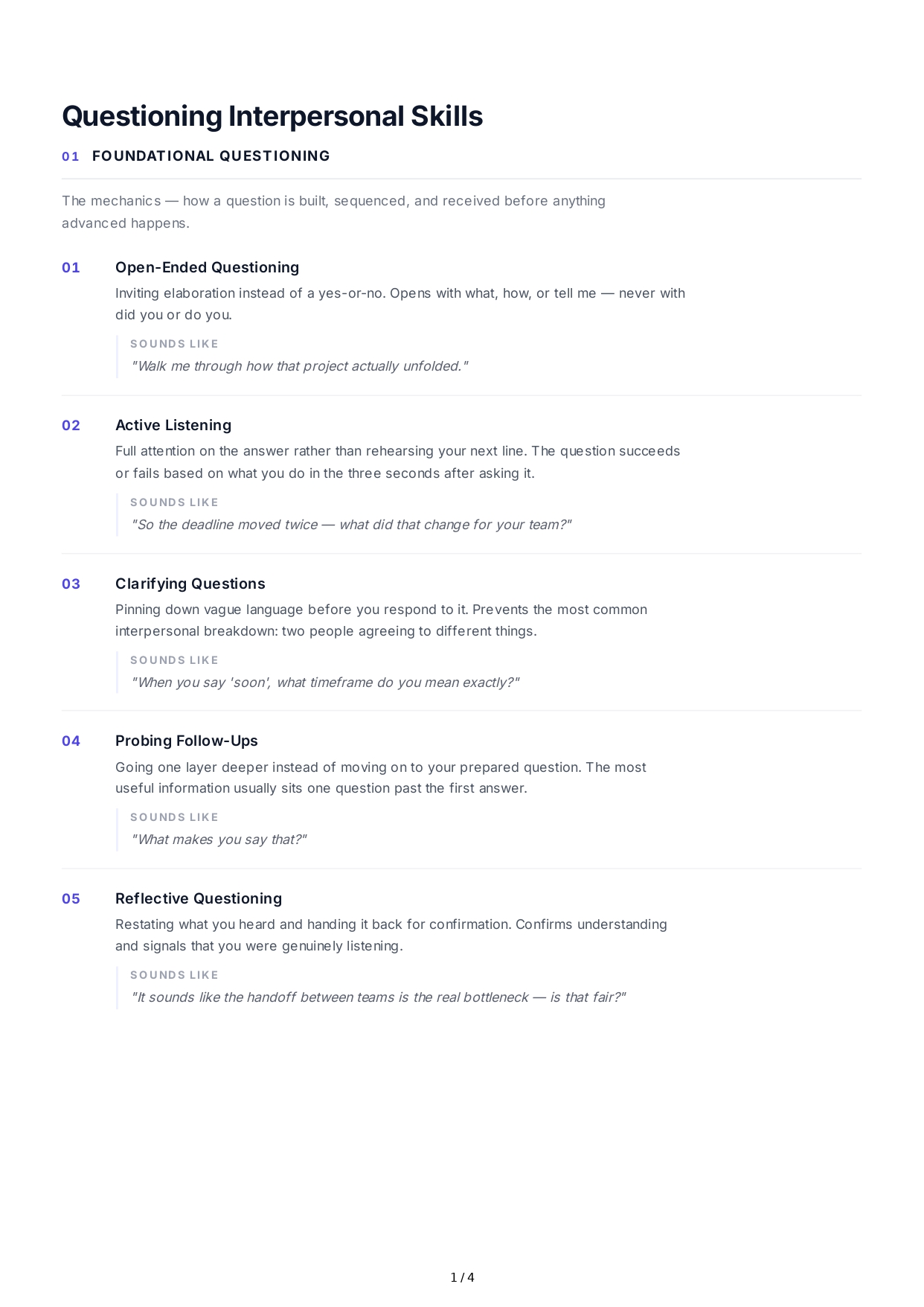 Questioning Interpersonal Skills - Free AI Interpersonal Skills Generator, 50+ Real Interpersonal Skills Examples