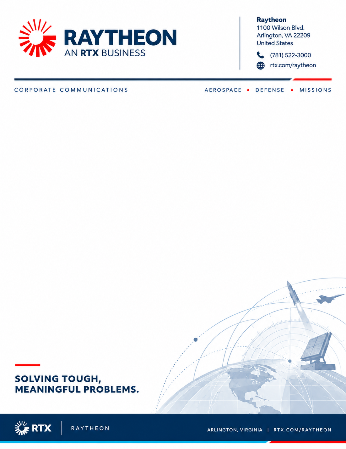Raytheon Technologies Letterhead - Free AI Letterhead Generator, 50+ Real Letterhead Examples