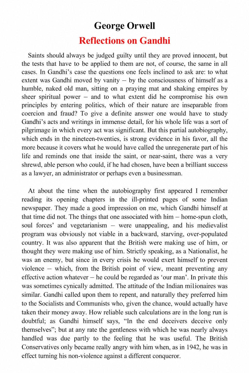 Reflections on Gandhi Essay - Free AI Essay Generator, 50+ Real Essay Examples