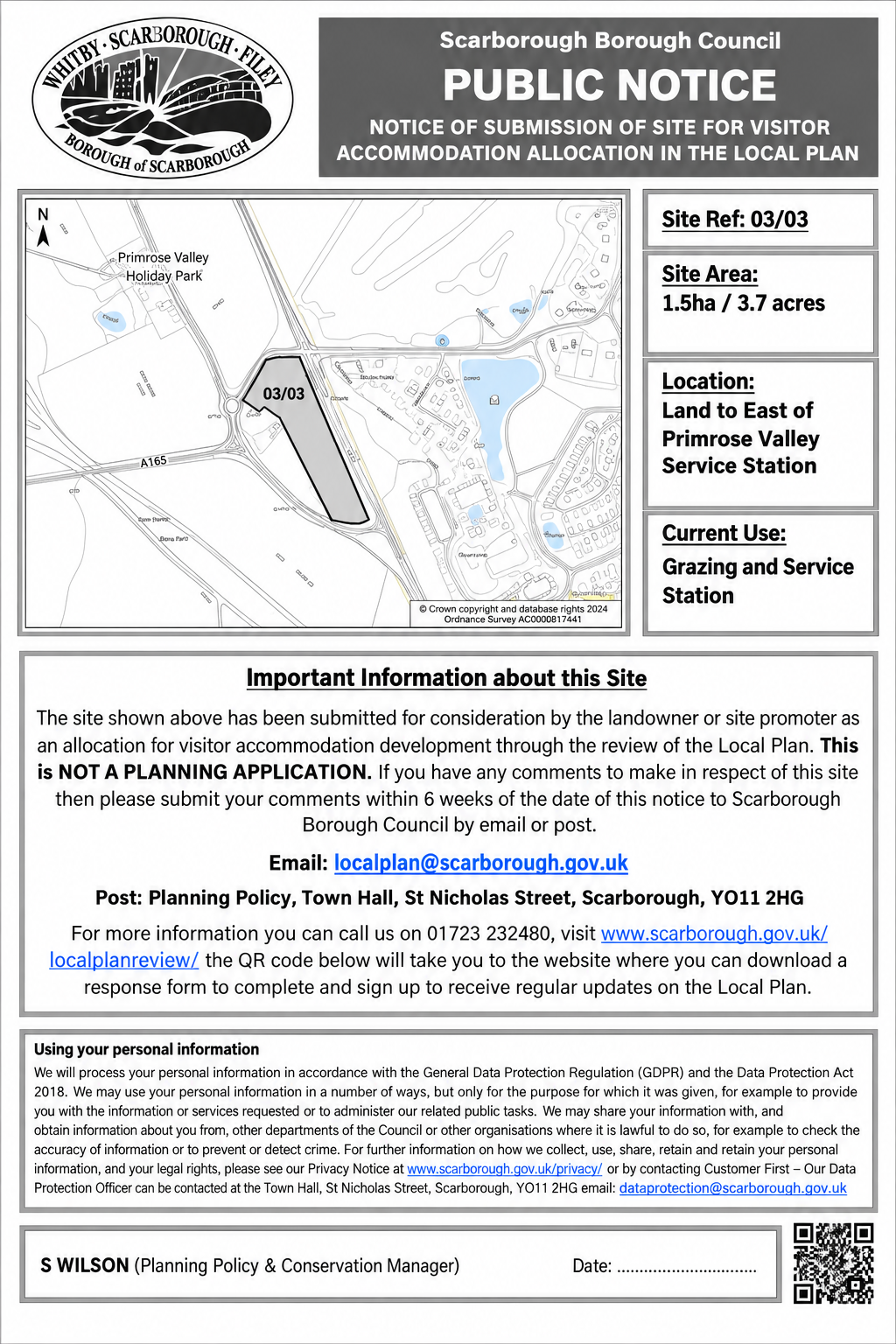 Scarborough Visitor Accommodation Site Submission Notice - Free AI Notice Generator, 50+ Real Notice Examples