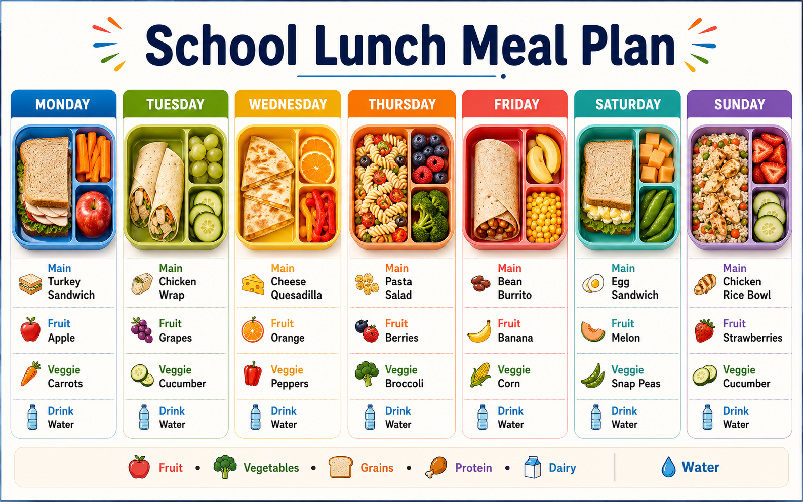School Lunch Meal Plan - Free AI Meal Plan Generator, 50+ Real Meal Plan Examples