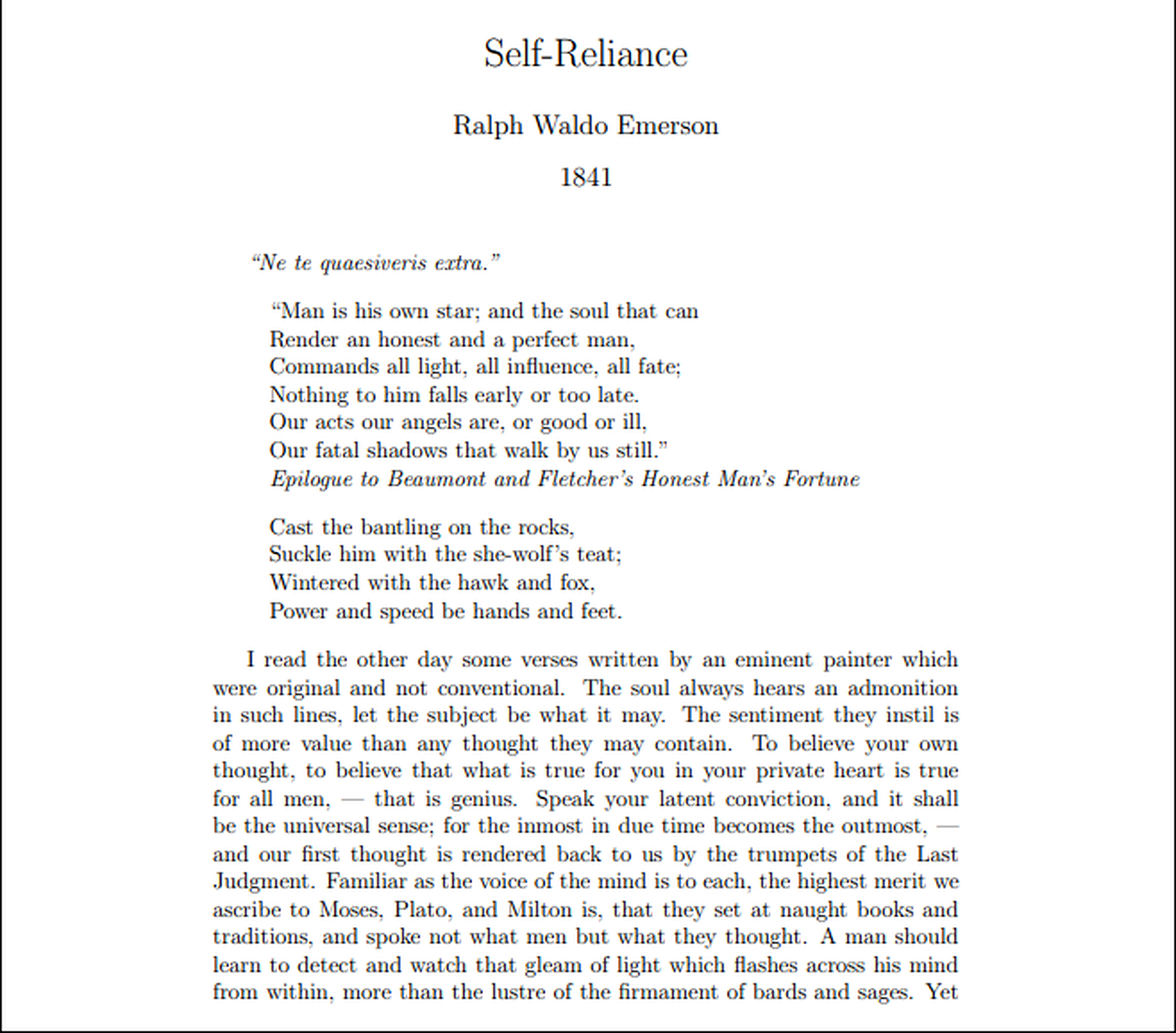Self-Reliance Essay - Free AI Essay Generator, 50+ Real Essay Examples