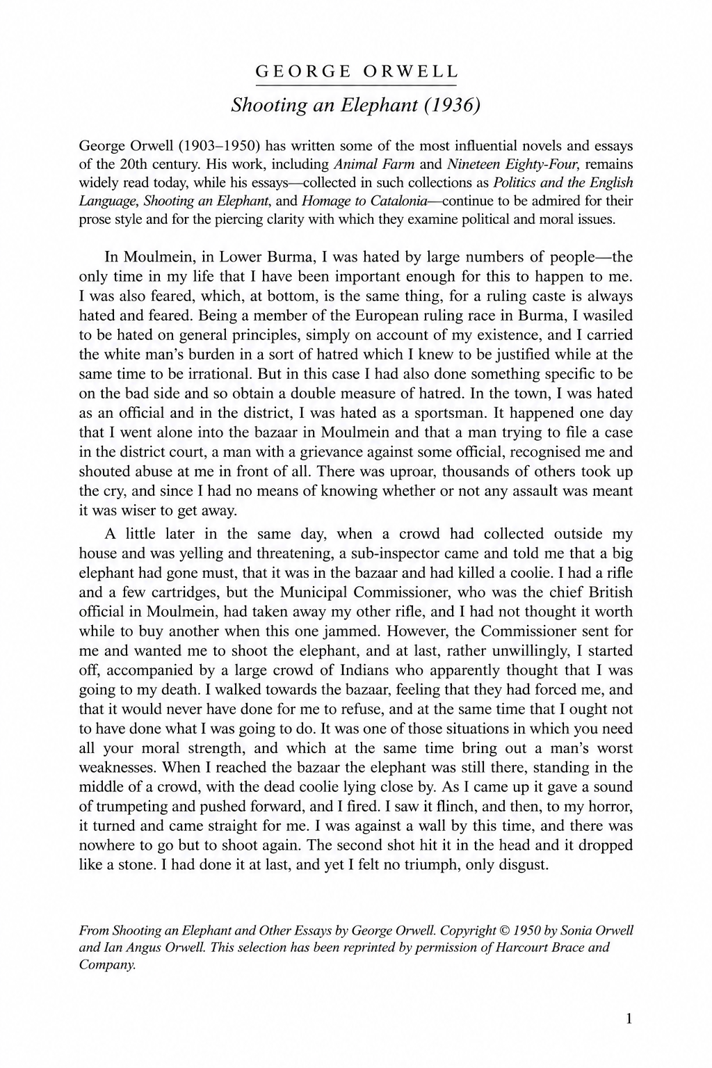 Shooting an Elephant Essay - Free AI Essay Generator, 50+ Real Essay Examples