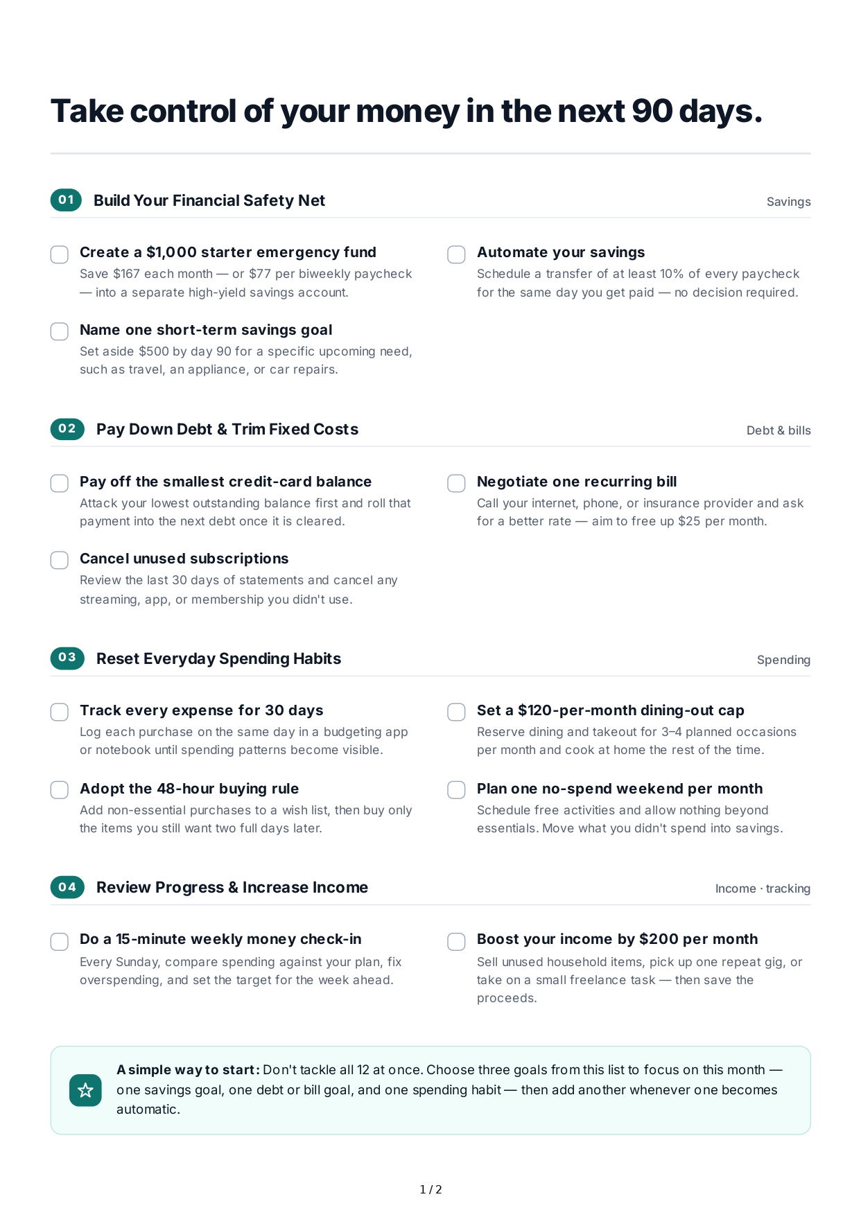 Short-Term Budgeting Goals - Free AI Short Term Goals Generator, 50+ Real Short Term Goals Examples