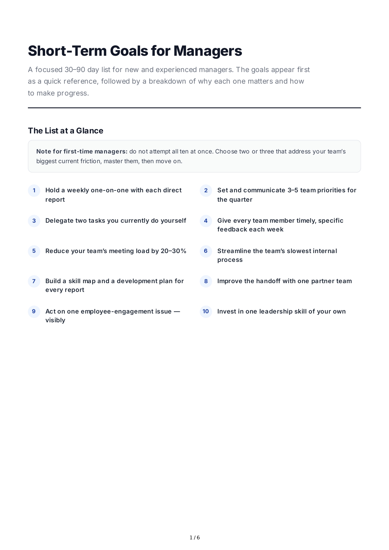 Short-Term Goals for Managers - Free AI Short Term Goals Generator, 50+ Real Short Term Goals Examples