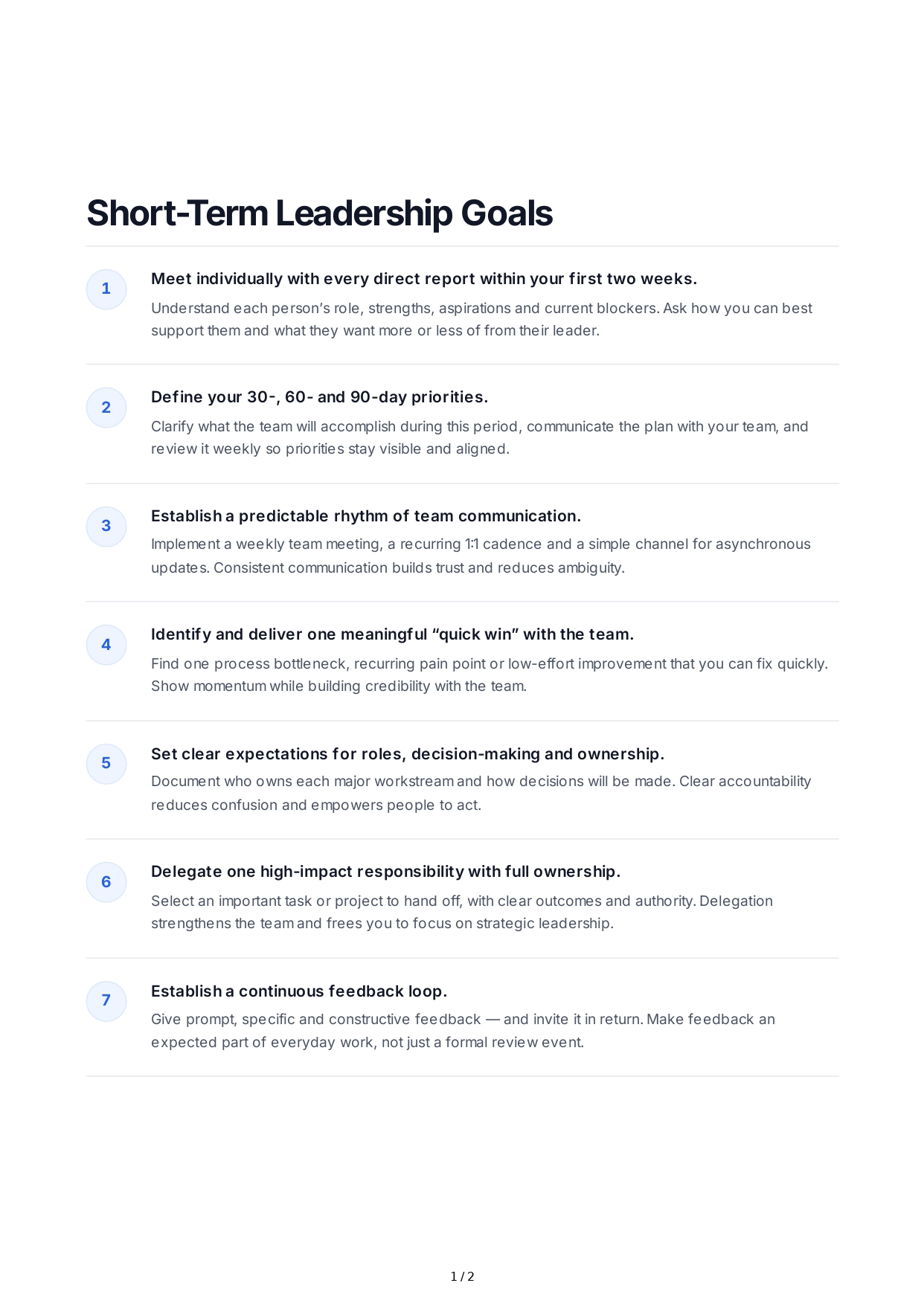 Short-Term Leadership Goals - Free AI Short Term Goals Generator, 50+ Real Short Term Goals Examples