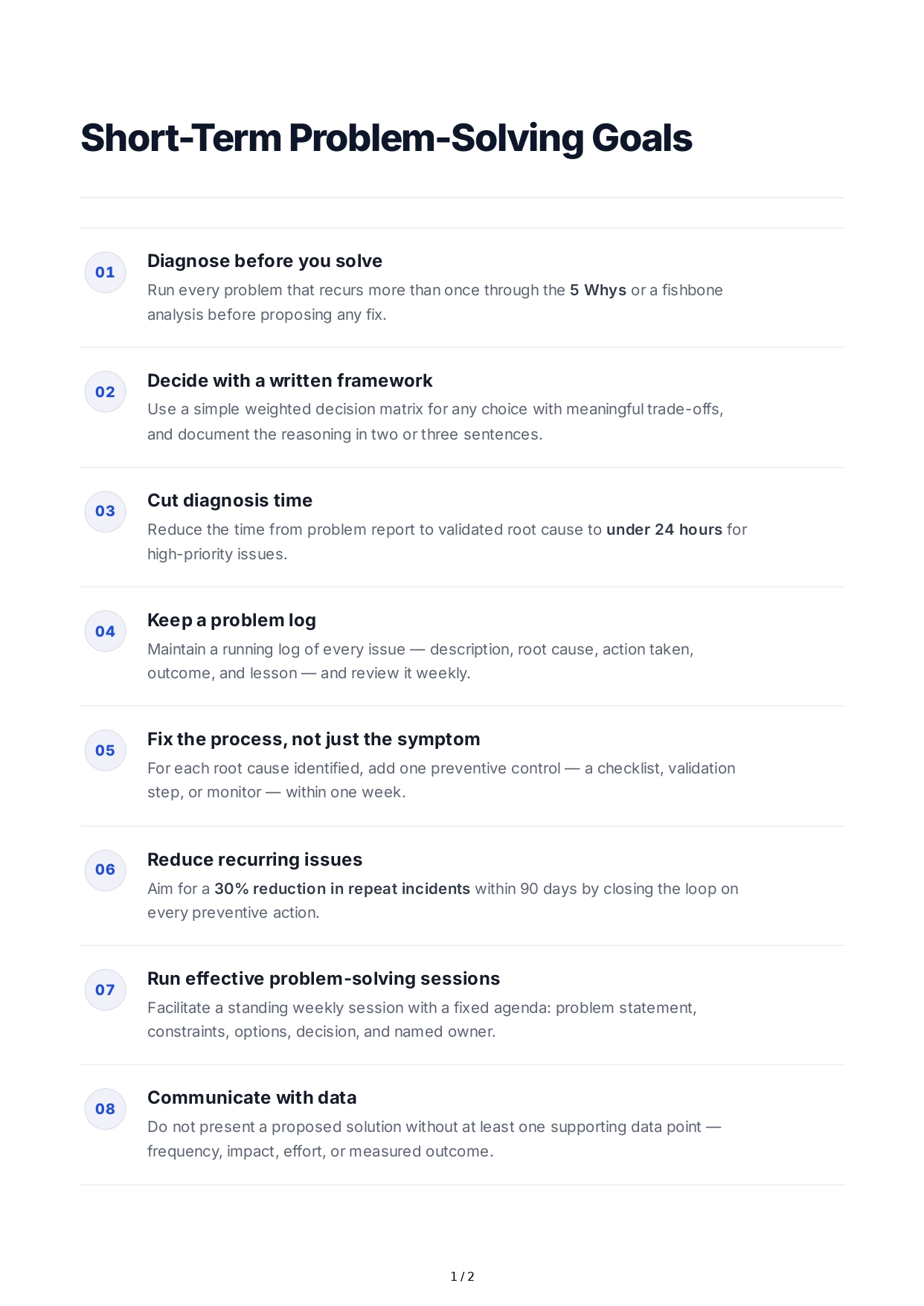 Short-Term Problem-Solving Goals - Free AI Short Term Goals Generator, 50+ Real Short Term Goals Examples