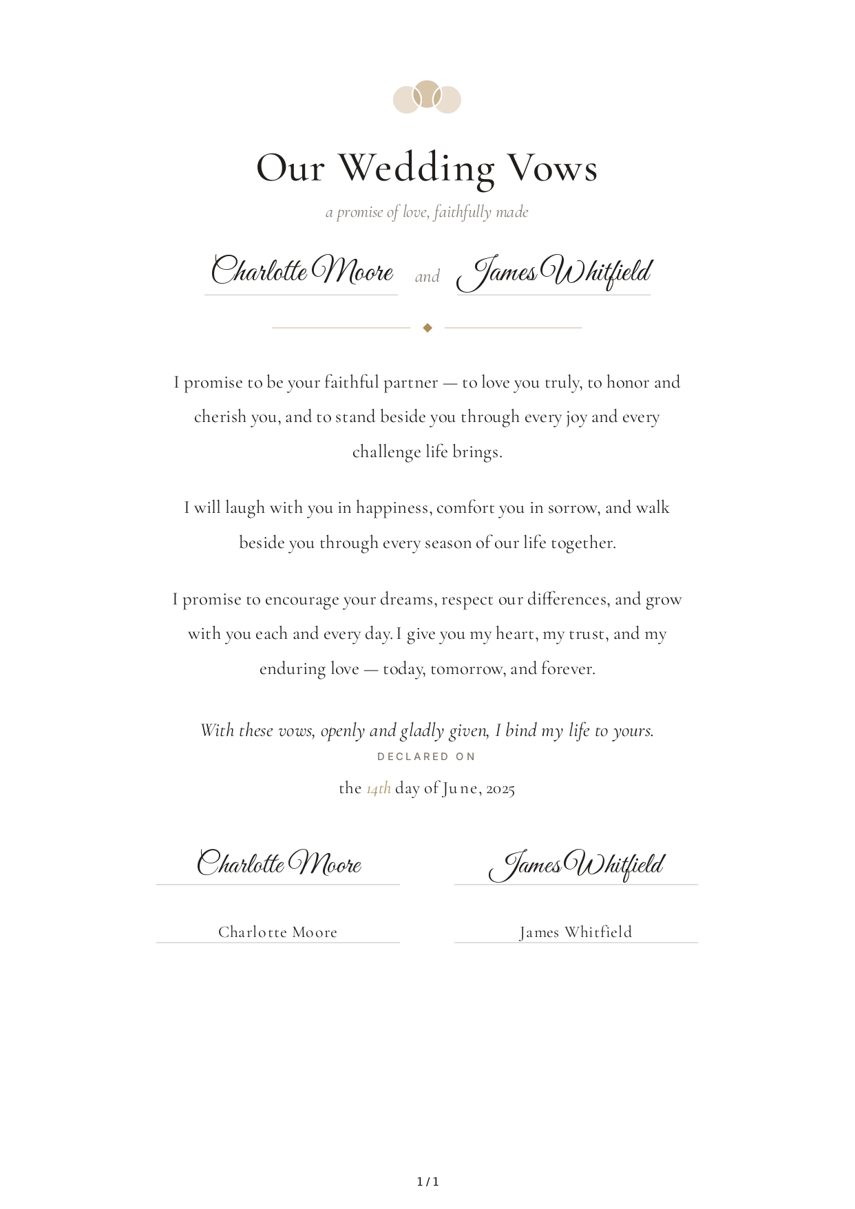 Simple Wedding Vows - Free AI Wedding Vows Generator, 50+ Real Wedding Vows Examples