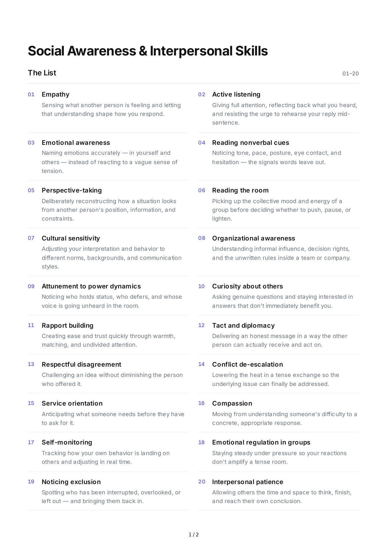 Social Awareness Interpersonal Skills - Free AI Interpersonal Skills Generator, 50+ Real Interpersonal Skills Examples