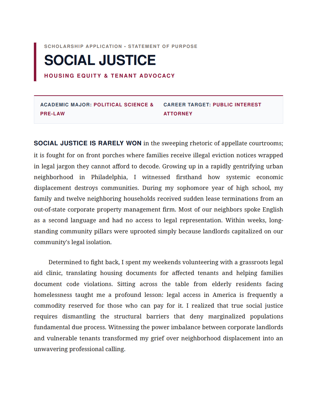 Social Justice Scholarship Essay - Free AI Scholarship Essay Generator, 50+ Real Scholarship Essay Examples