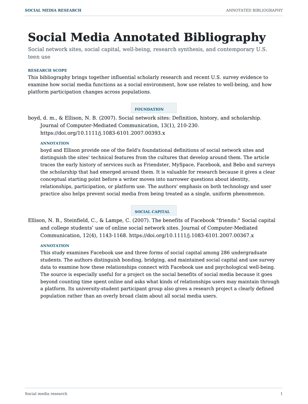 Social Media Annotated Bibliography - Free AI Annotated Bibliography Generator, 50+ Real Annotated Bibliography Examples