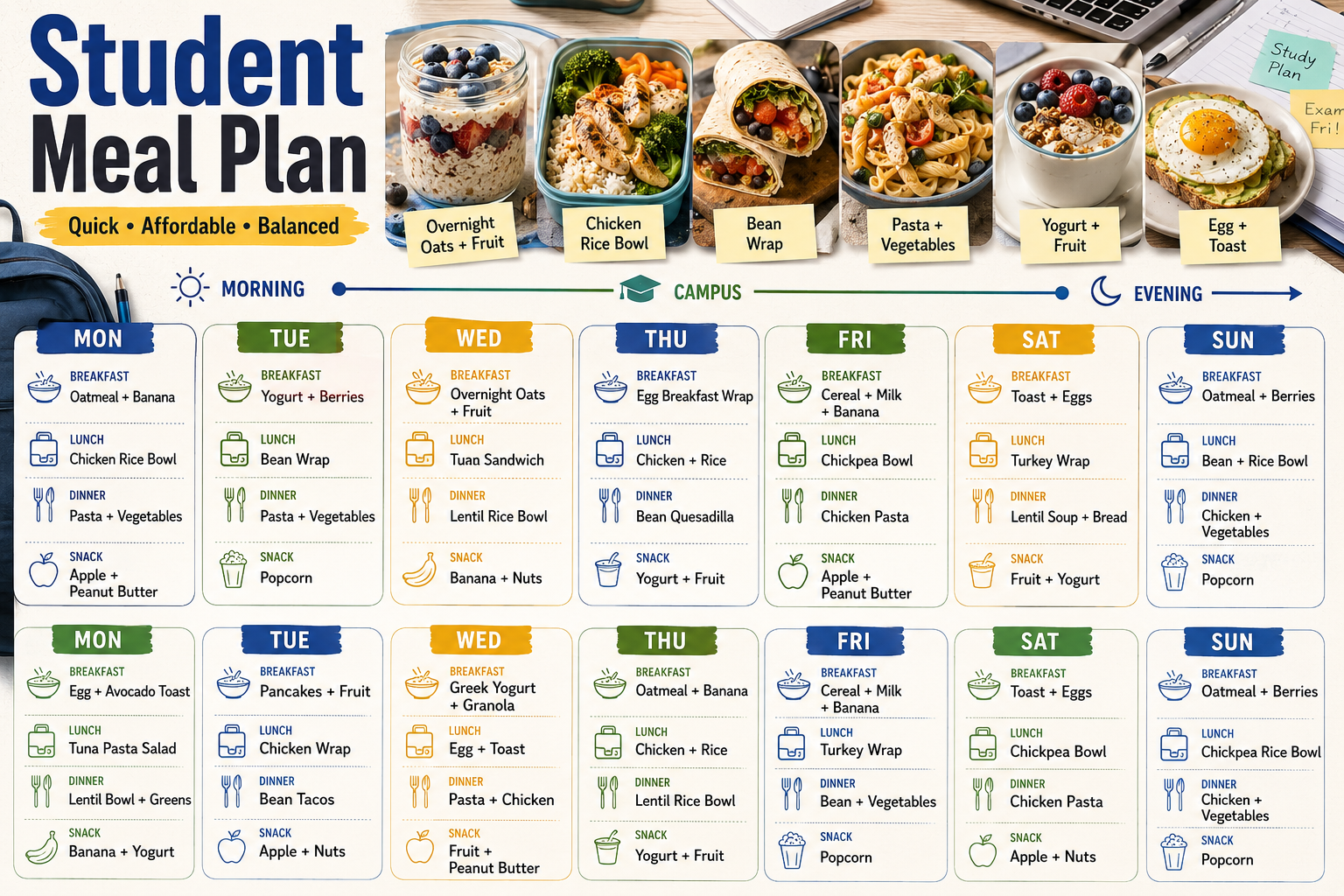 Student Meal Plan - Free AI Meal Plan Generator, 50+ Real Meal Plan Examples