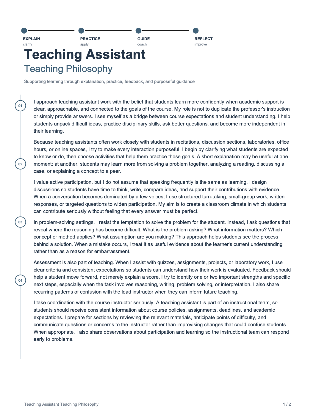 Teaching Assistant Teaching Philosophy - AI Teaching Philosophy Generator, 50+ Real Teaching Philosophy Examples