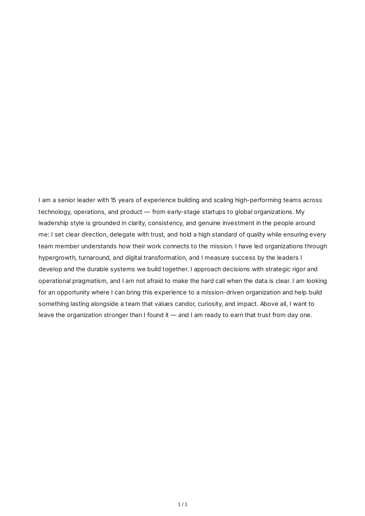 Tell Me About Yourself for a Leadership Position - Free AI Tell Me About Yourself Generator, 50+ Real Tell Me About Yourself Examples