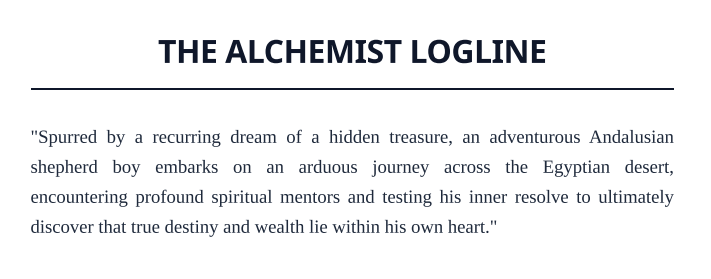 The Alchemist Logline - Free AI Logline Generator, 50+ Real Logline Examples