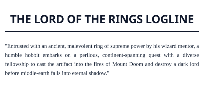 The Lord of the Rings Logline - Free AI Logline Generator, 50+ Real Logline Examples