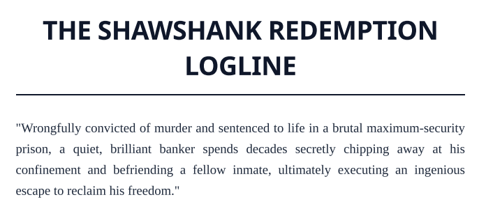 The Shawshank Redemption Logline - Free AI Logline Generator, 50+ Real Logline Examples