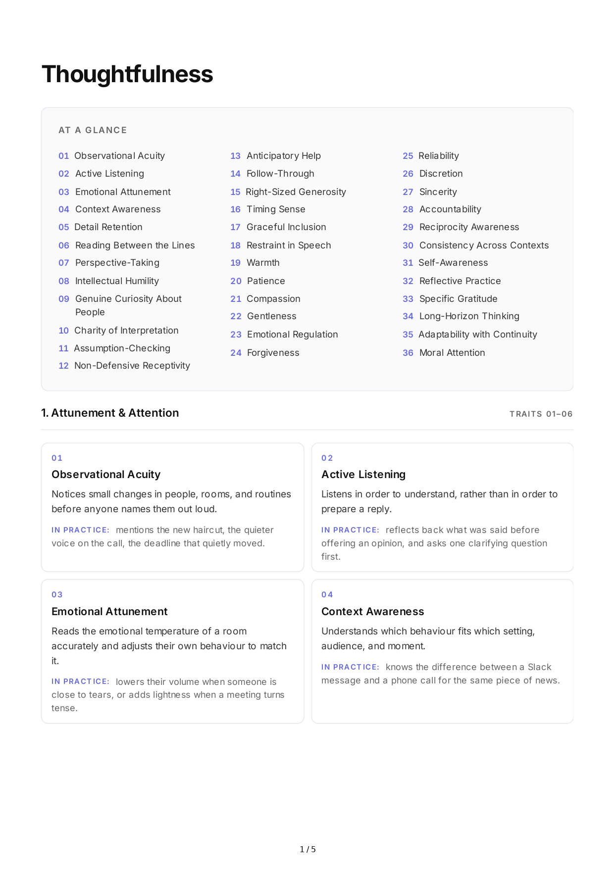 Thoughtfulness Personality Traits - Free AI Personality Traits Generator, 50+ Real Personality Traits Examples