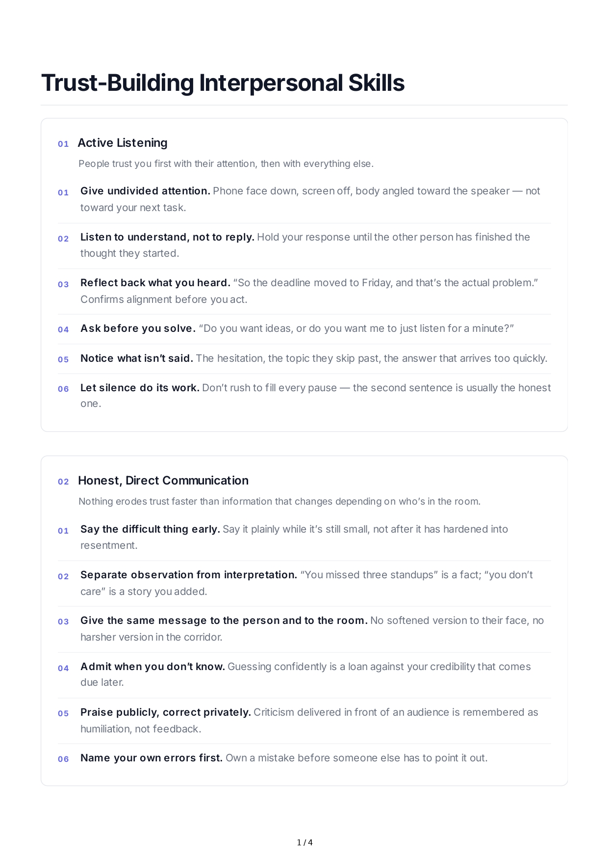 Trust Building Interpersonal Skills - Free AI Interpersonal Skills Generator, 50+ Real Interpersonal Skills Examples