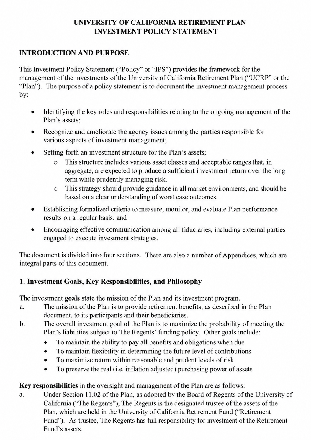 UC Retirement Plan Investment Statement - Free AI Statement Generator, 50+ Real Statement Examples