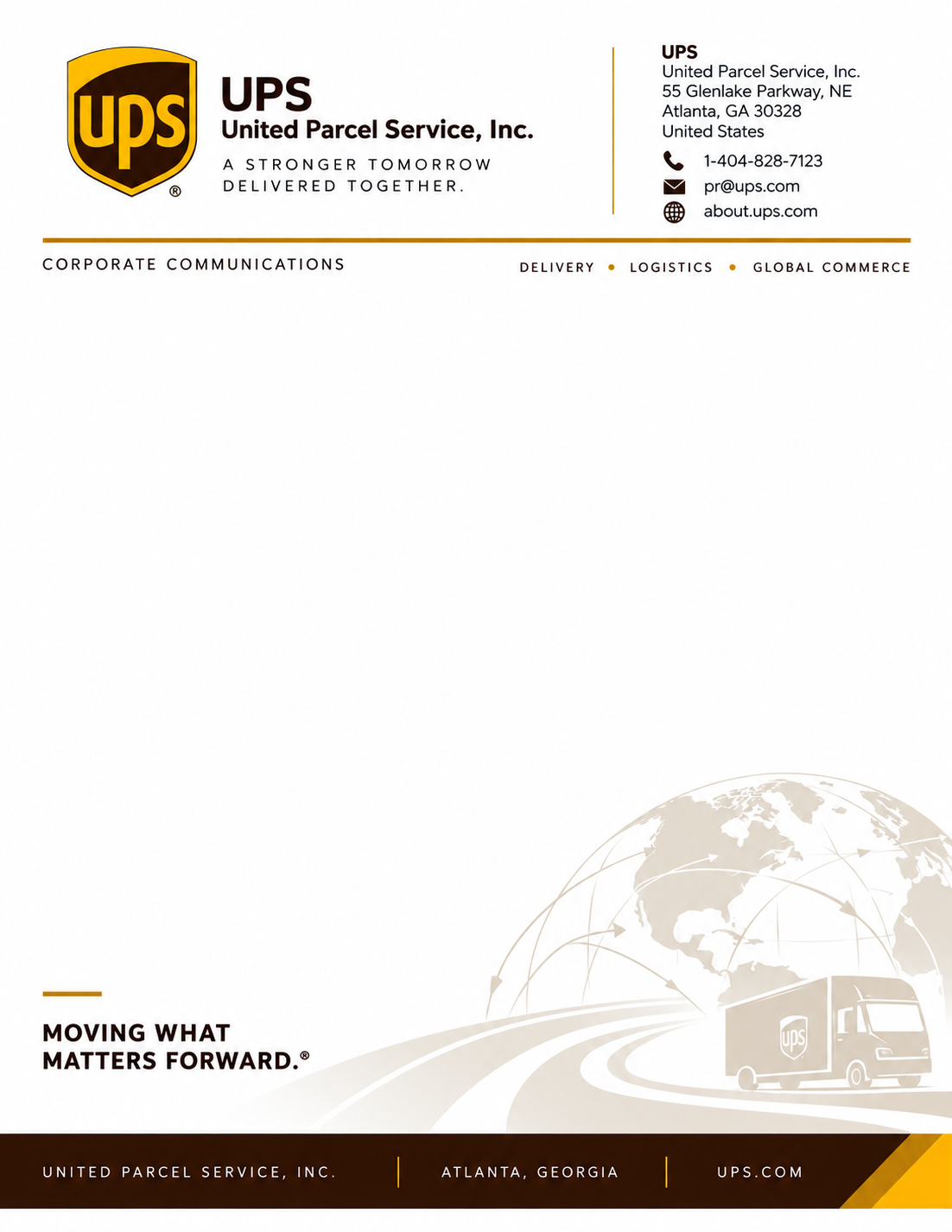 UPS Letterhead - Free AI Letterhead Generator, 50+ Real Letterhead Examples