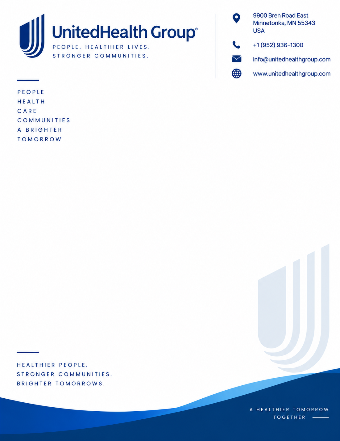 UnitedHealth Group Letterhead - Free AI Letterhead Generator, 50+ Real Letterhead Examples
