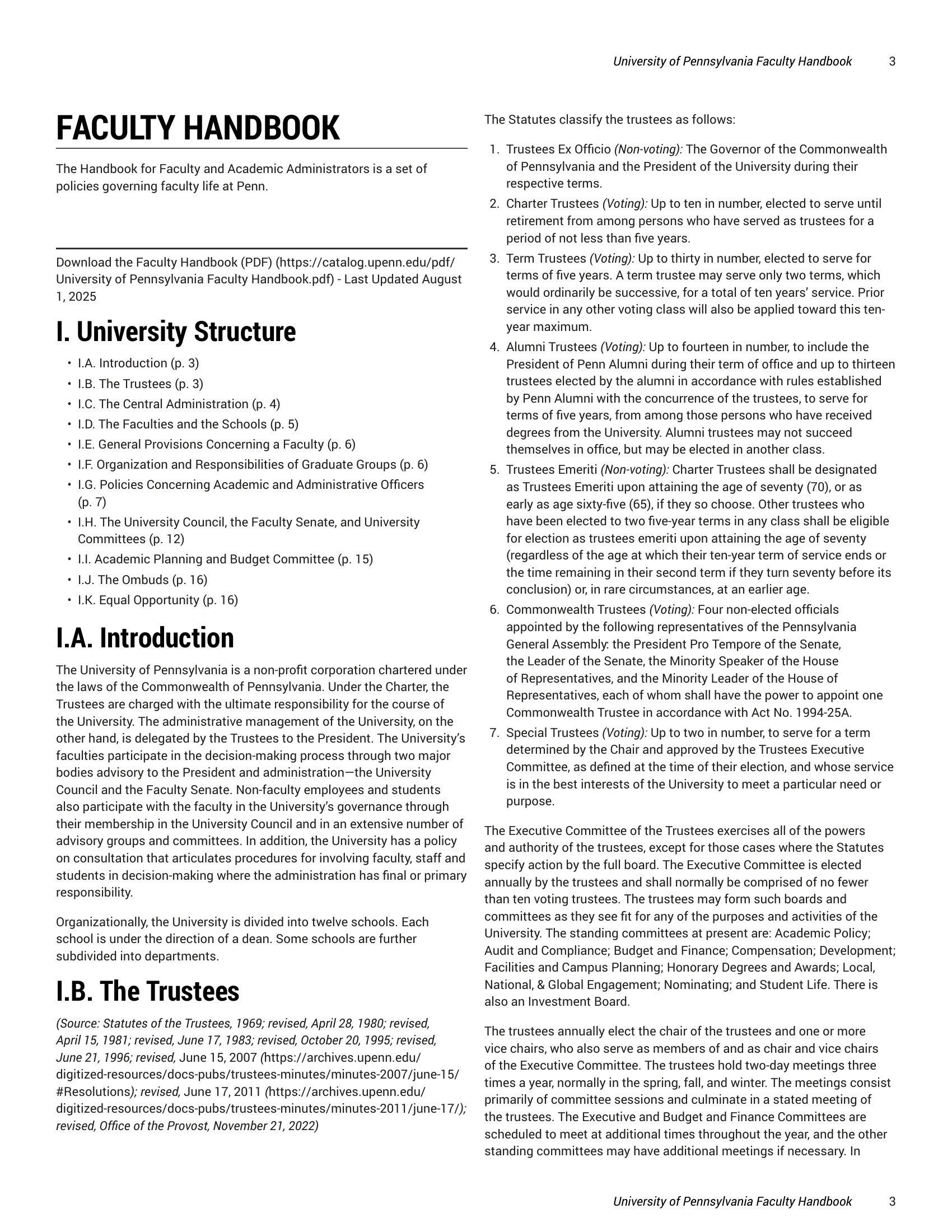 University of Pennsylvania Faculty Handbook - Free AI Handbook Generator, 50+ Real Handbook Examples