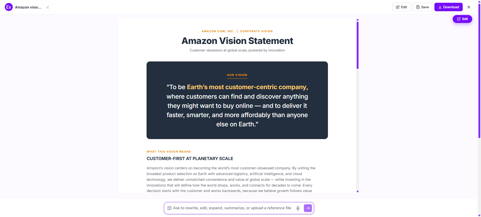 Generate A New AI Vision Statement