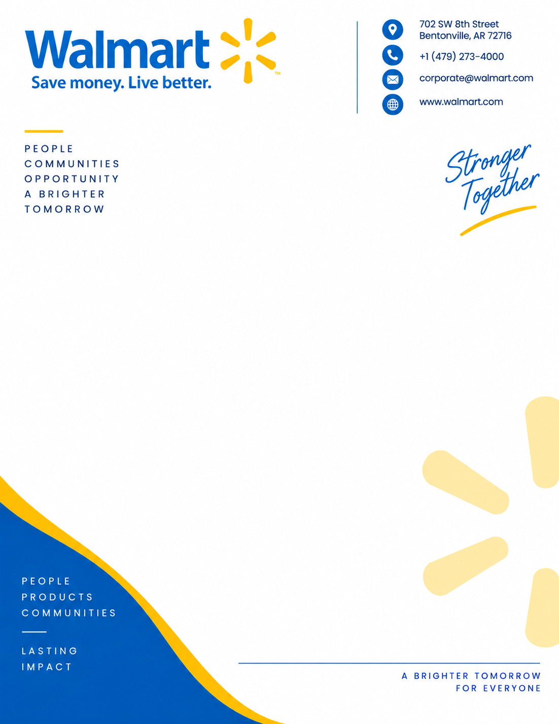 Walmart Letterhead - Free AI Letterhead Generator, 50+ Real Letterhead Examples
