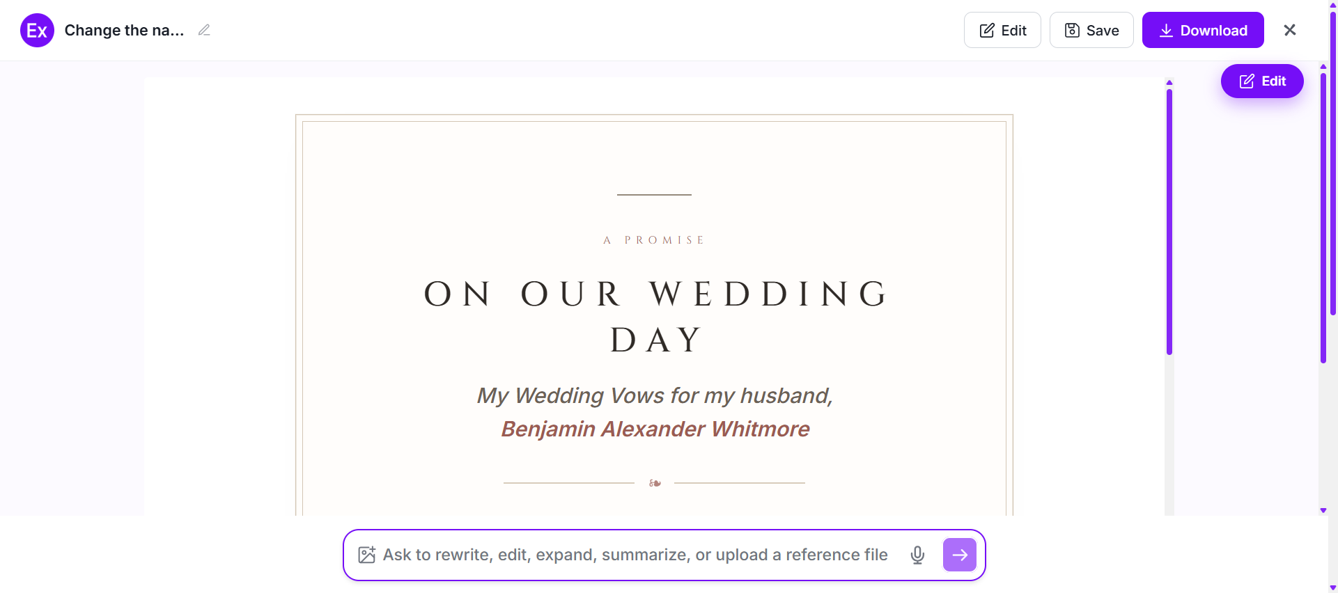 AI Wedding Vows