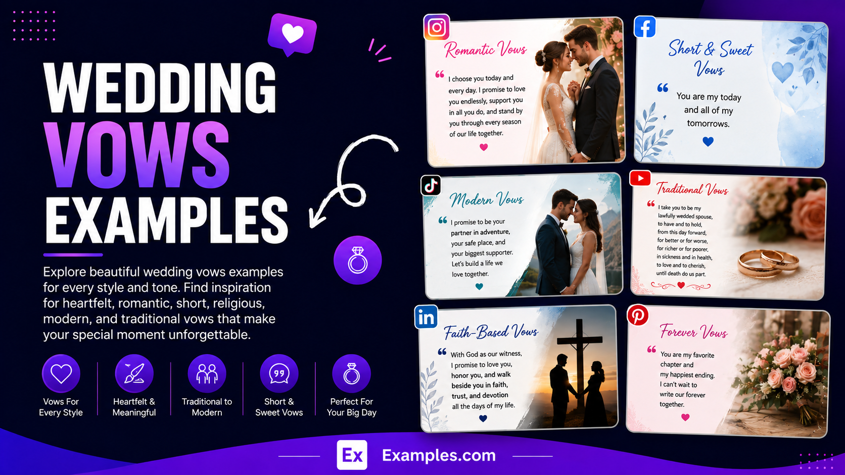 Free AI Wedding Vows Generator, 50+ Real Wedding Vows Examples