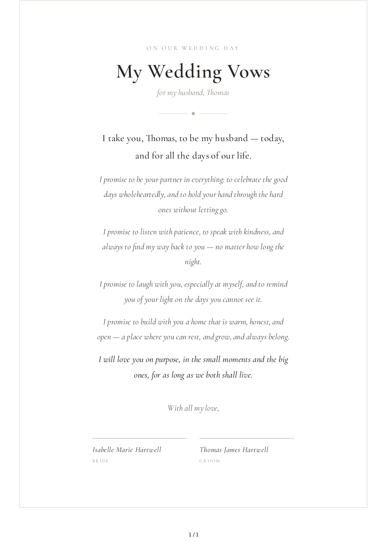 Wedding Vows for Husband - Free AI Wedding Vows Generator, 50+ Real Wedding Vows Examples